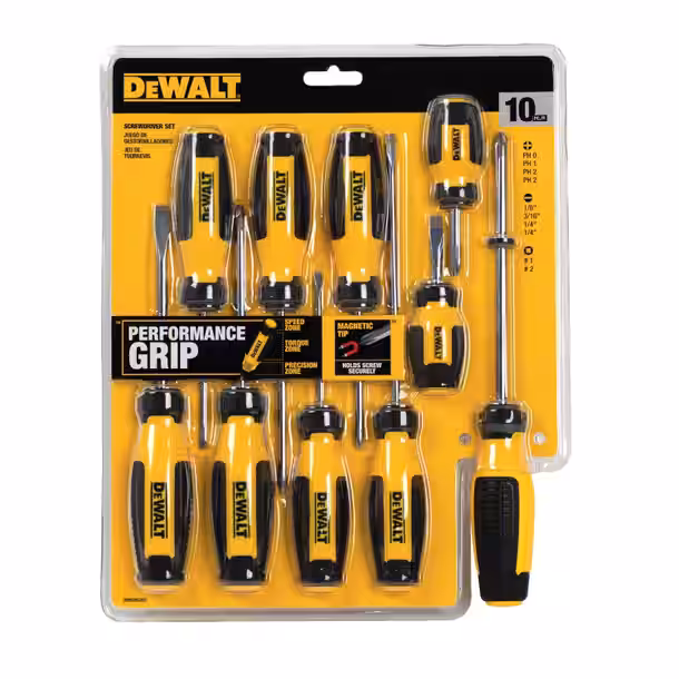 DeWalt Screwdriver Set Max Fit Magnetic Tips 10-Piece