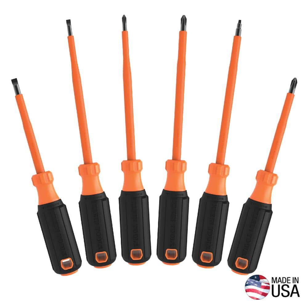 Klein Tools Insulated Screwdriver Set 1000V Rated Cushion Grip 7-Piece